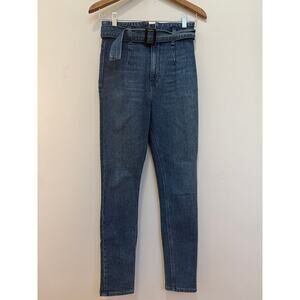 Reformation Kayo High Rise Skinny Jeans Belted Erie Wash Size 24 Classic
